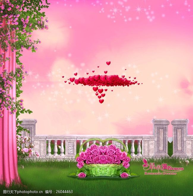 红色婚礼背景粉色背景婚礼广告PSD素材