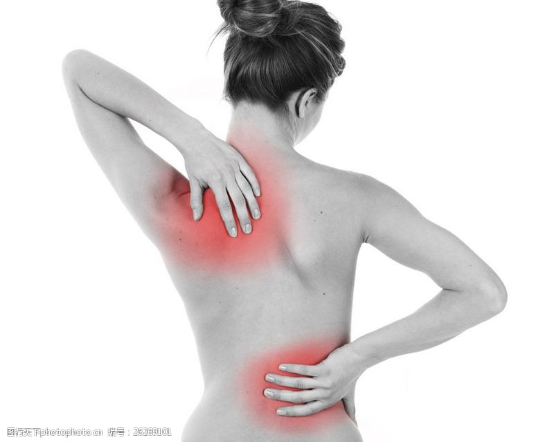 身体器官身体疼痛的女人背影图片