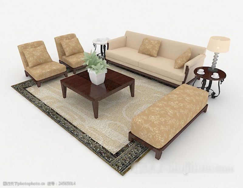 复古家具新中式家具组合沙发