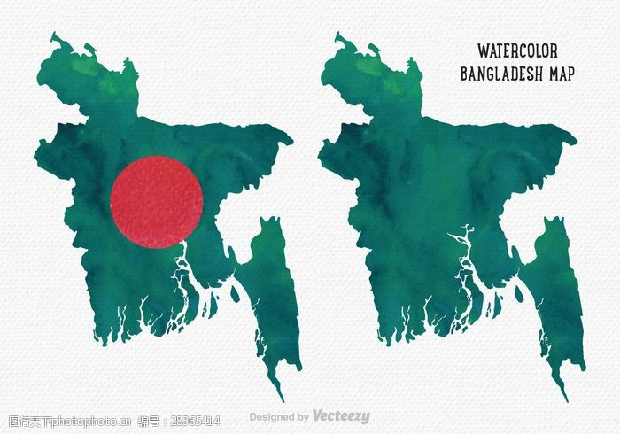 绘制形状免费矢量水彩孟加拉地图