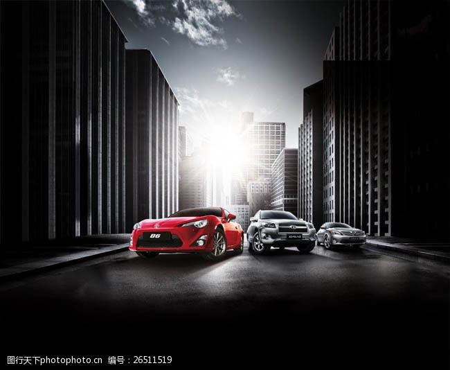 丰田三车促销丰田汽车宣传海报设计PSD素材