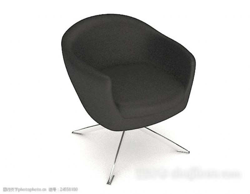 复古家具黑色休闲简约椅子3d模型下载
