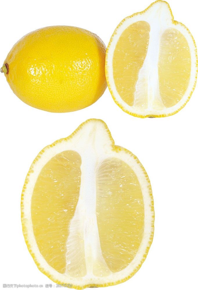 水果切面柠檬纵切面图片