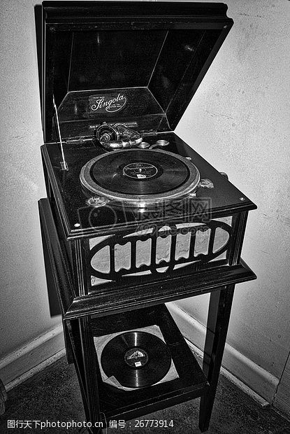 黑胶唱片美妙的留声机
