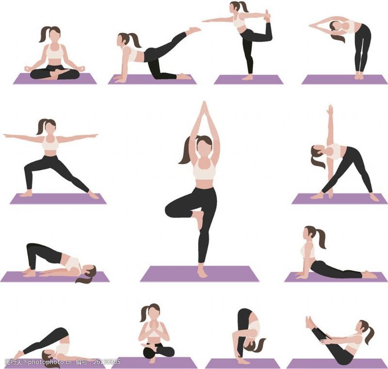 健身瑜伽美女瑜伽运动插图图片