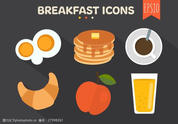 美年达标志早餐的图标背景