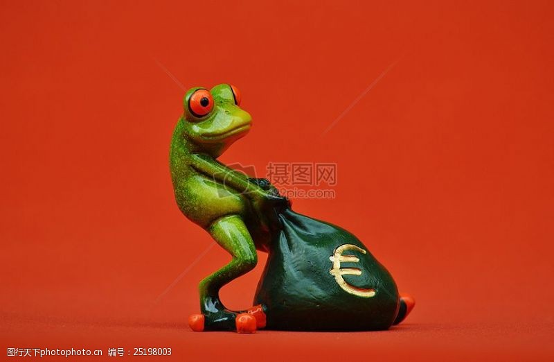 红色袋子青蛙拉拽的钱袋