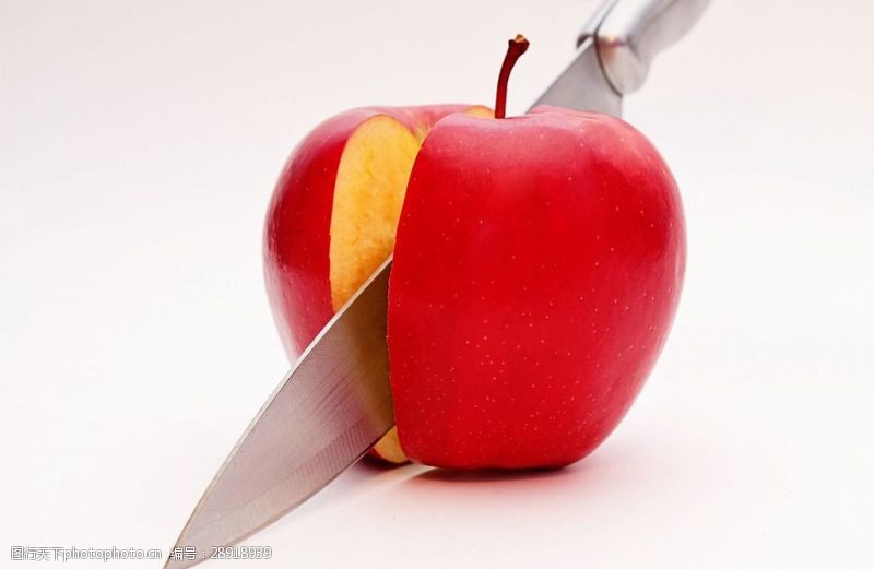 水果切面一刀切开苹果