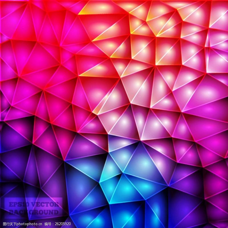 紫色梦幻背景三角形炫彩