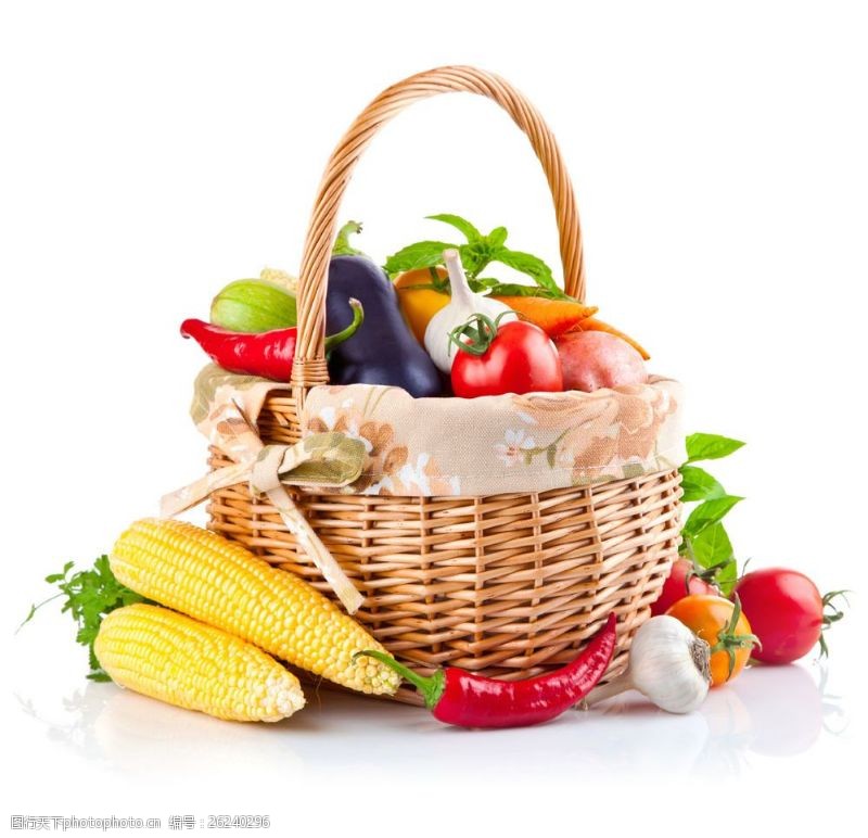 菜篮子篮子与各种蔬菜图片