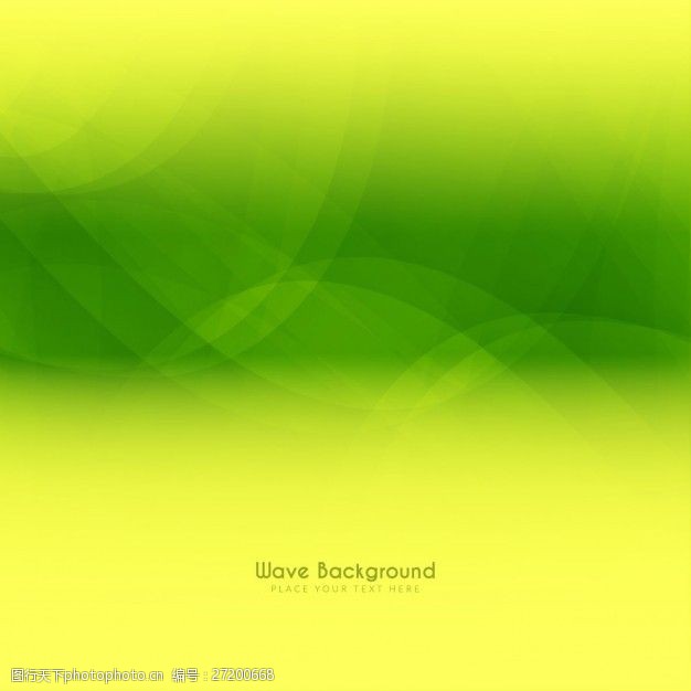 波的动态线黄色和绿色的几何背景与波浪线