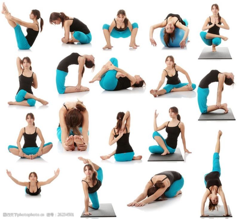 减肥的美女练瑜珈的健康美女图片