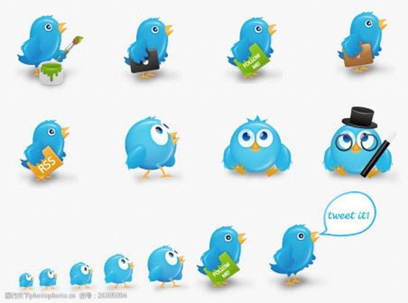 可爱小鸟美丽可爱的Twitter图标