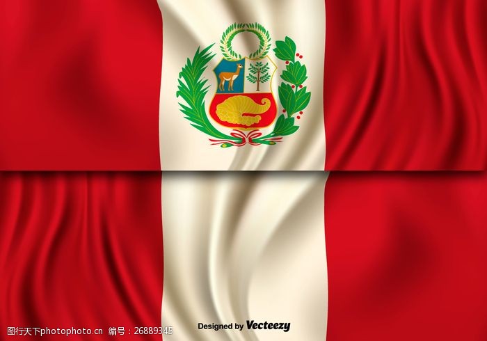 秘方美容秘鲁国旗矢量图