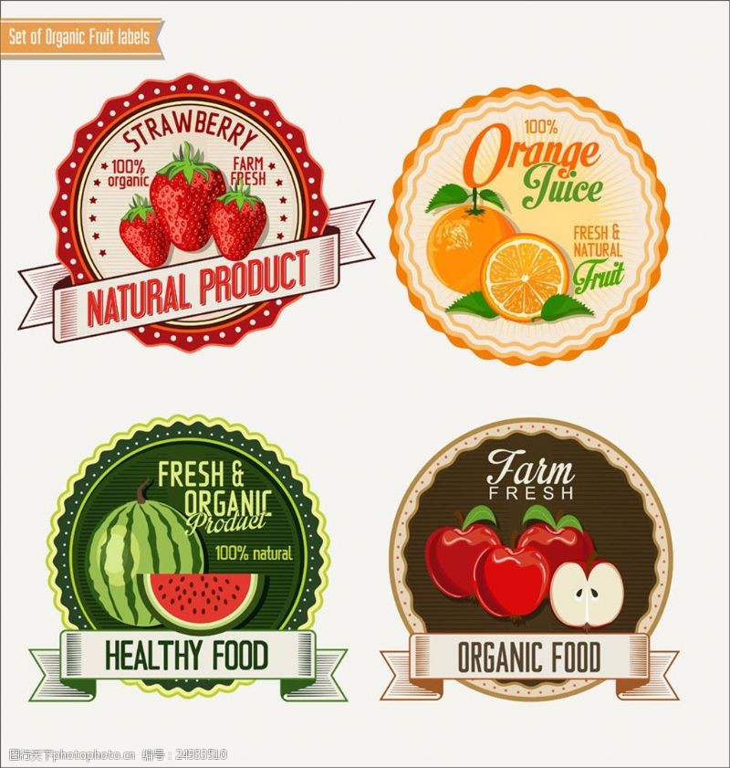 果蔬标签贴卡通水果标签图片
