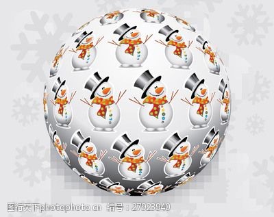 与SnowmanPattern的3D圣诞球