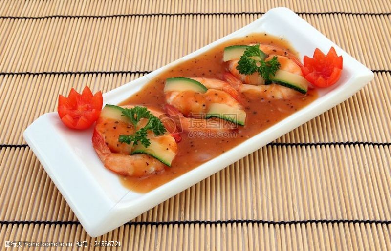 自动餐中国食品美食烤王老虎虾