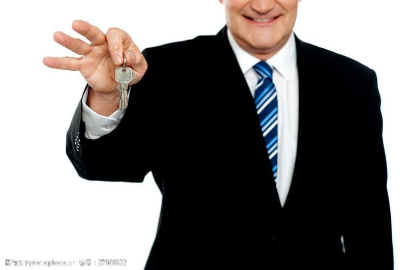 外国帅哥拿锁匙的商务男人图片