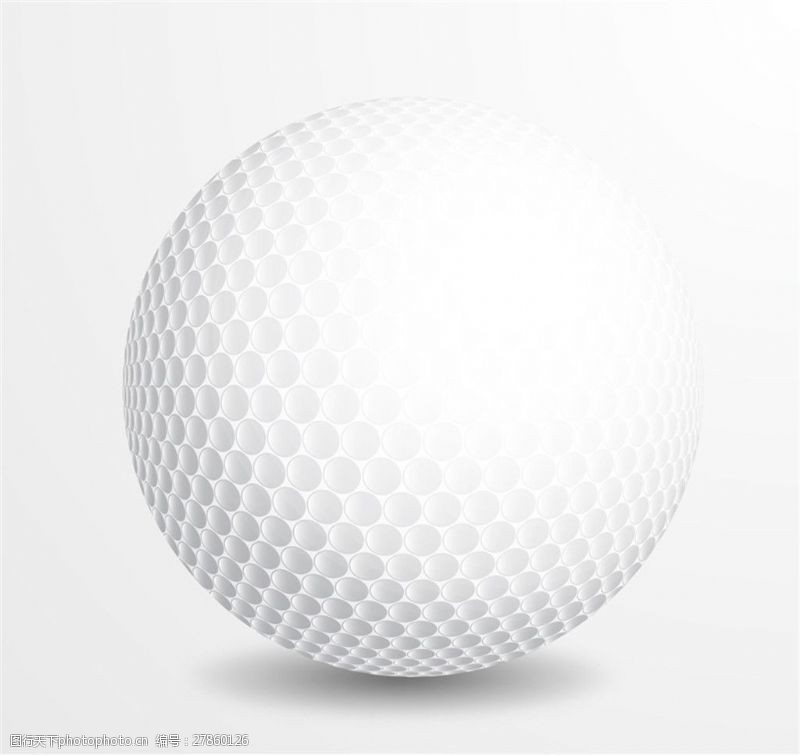 休闲高尔夫白色高尔夫球矢量素材