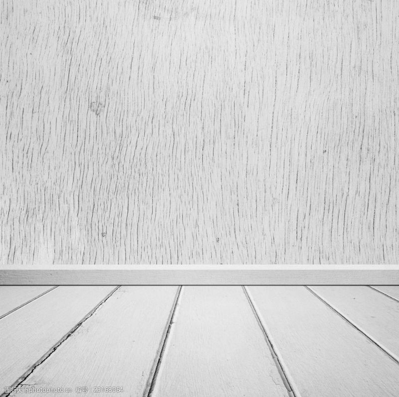 房地产样板房空间白色木纹地板水泥墙面