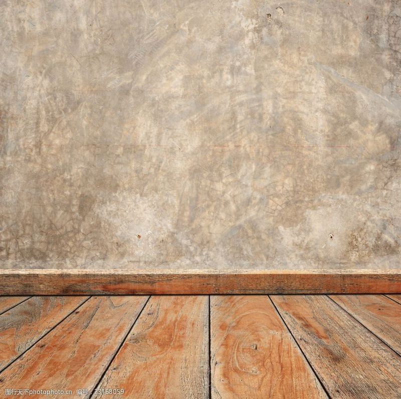 房地产样板房空间彩色木纹地板水泥墙面背景底