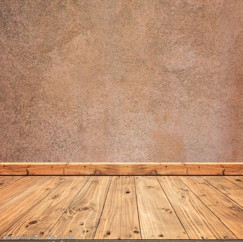 房地产样板房空间木纹地板水泥墙面背景