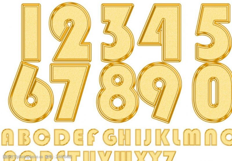 3d金属数字创意金色数字