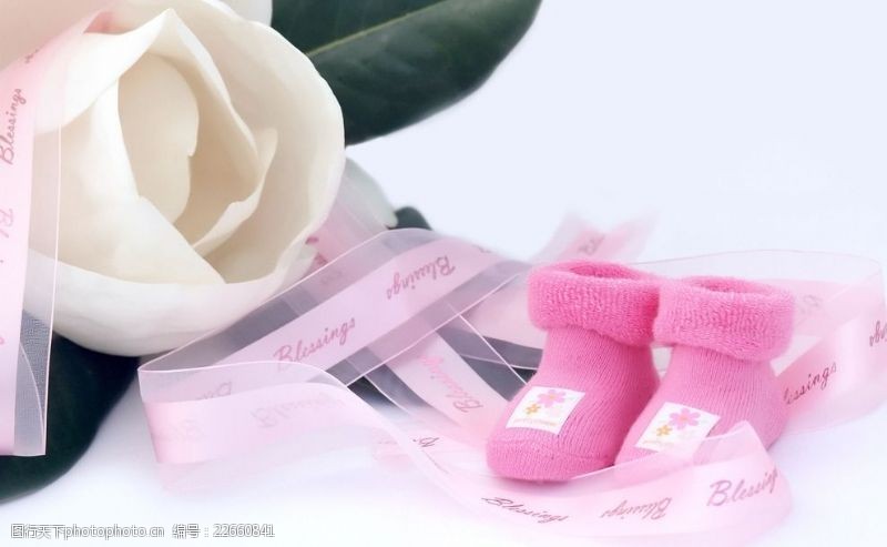 生日祝福针织粉色婴儿鞋