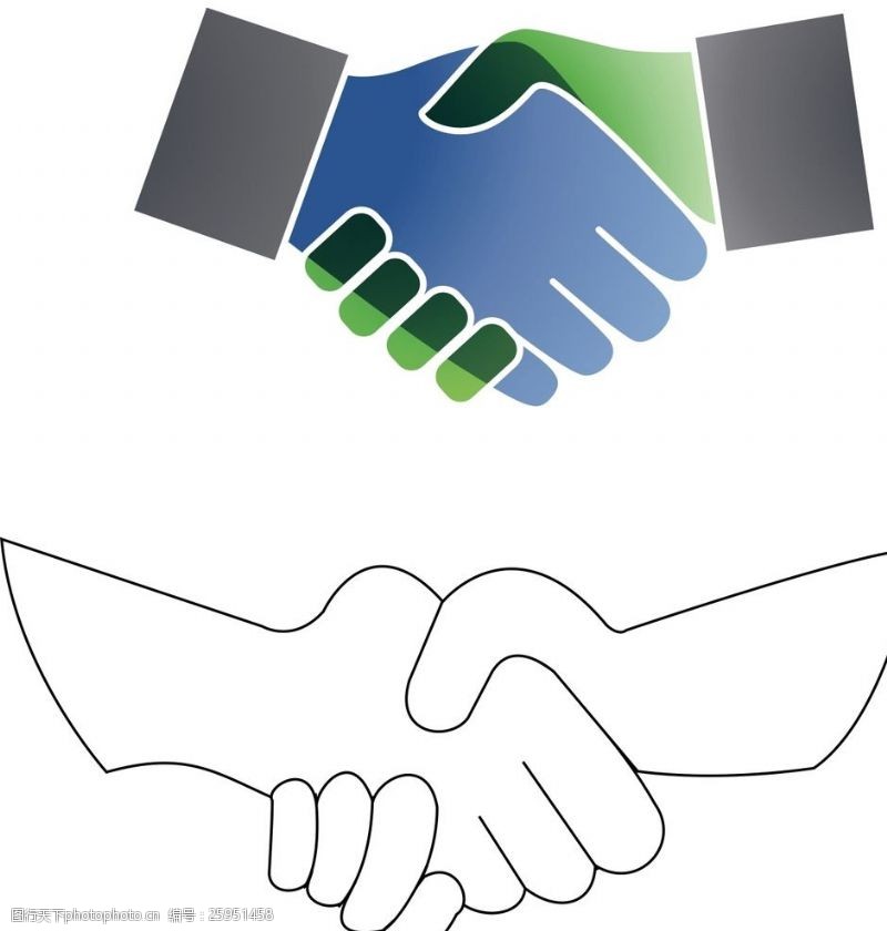 商务团队手握手