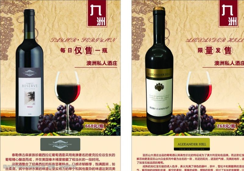 葡萄酒介绍红酒海报