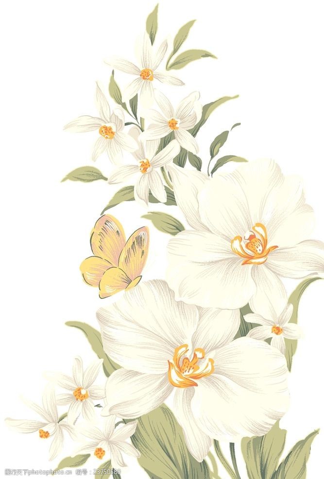 时尚购物白色唯美浪漫花朵
